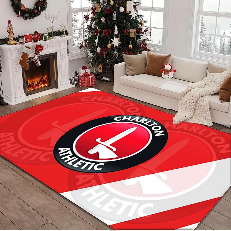 1PC rug Charlton FC Crest Carpet, Chair Rug,Area Rug for Office Bedroom living rooms bedroom, Doormat decor Christmas fan gifts