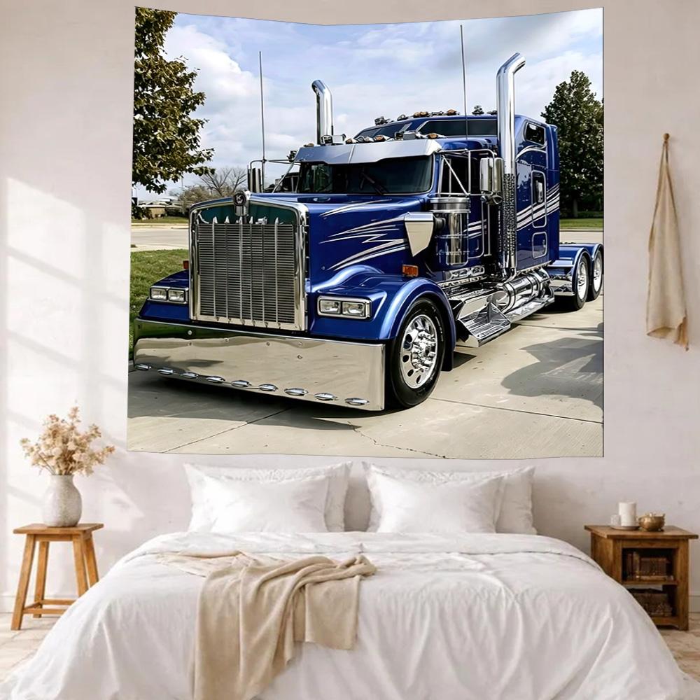 Kw Heavy Trucks Wall Decor Tapestry Art For Pet Memorial Birthdaywedding Party Backdrop Family Gift