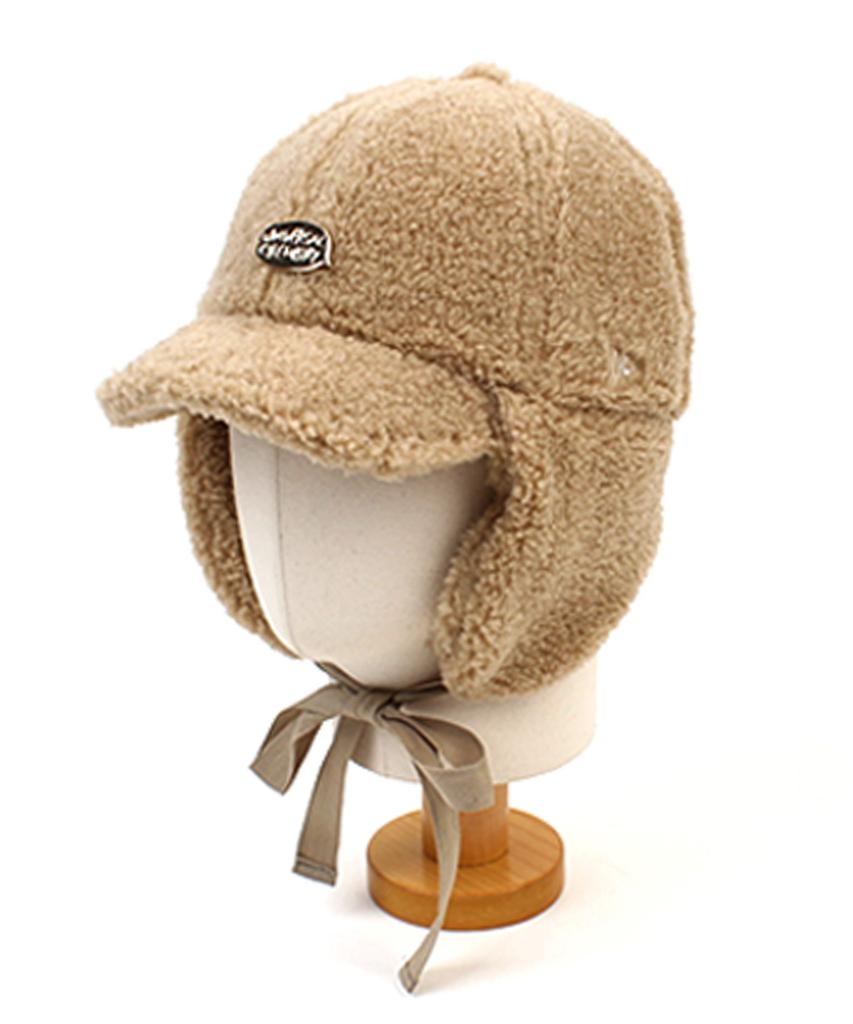 Yunibeosyeolkemiseuteuli Bubble Beige Fleece Earflap Cap