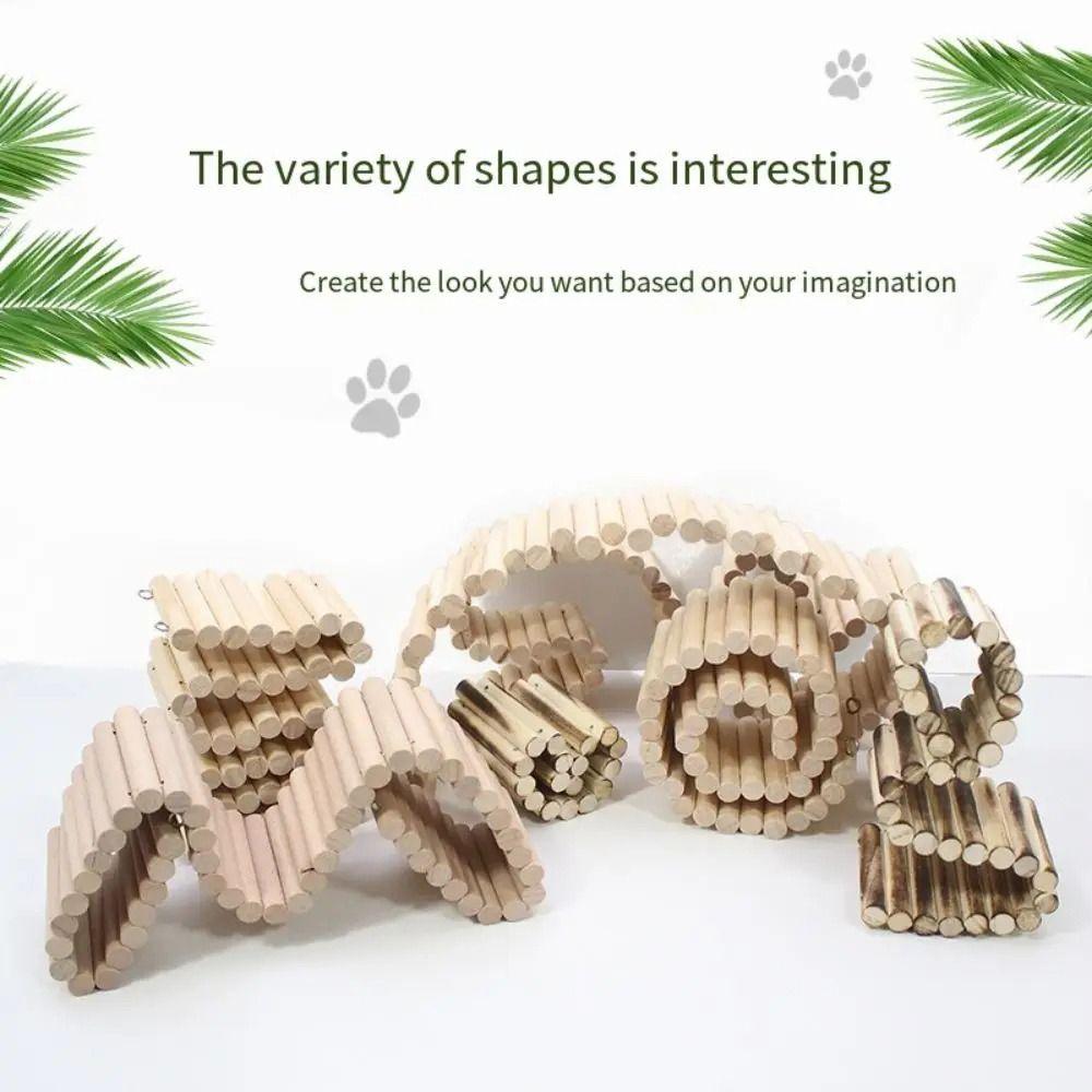 1Pcs Wooden Hamster Climbing Ladder Wire Series Connection Floor Platform  Small Pet Supplies