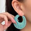 High-End Retro Versatile Ear Cuffs: Colorful Woven Hoops with 925 Silver Studs