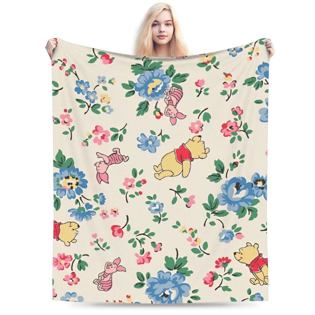 Cute Kawaii Blankets Winnie The Pooh Fuzzy Throw Blanket Bedding Couch Personalised Soft Warm Bedspreads