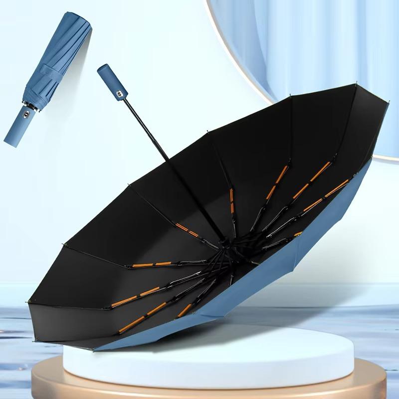 Large double keel Solid Color Automatic Umbrella Light Collapsible Format Outdoor Sunshade UV Protection Automatic Umbrella