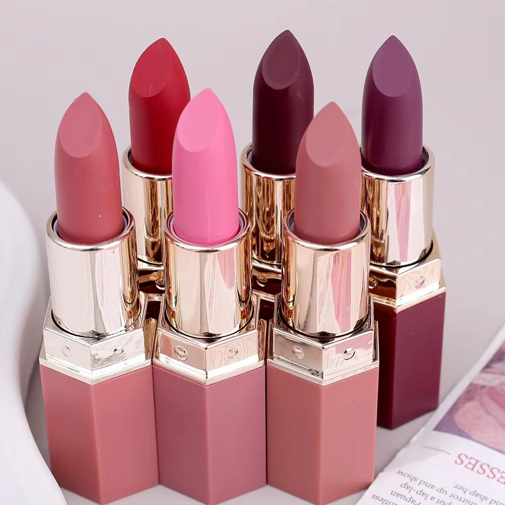 6 Farben Nude Samt Lippenstifte Wasserdicht Lang Anhaltend Feuchtigkeitsspendend Lippenstift Nicht Verblassend Sexy Matt Lippenstift Lipgloss Frauen Make-up