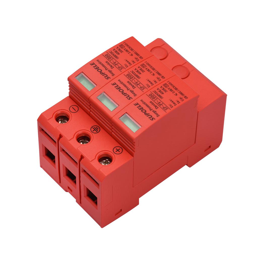 DC 1000V Surge Protective Device 3P 40KA Surge Arrester Photovoltaic PV Thunder Proof Protector