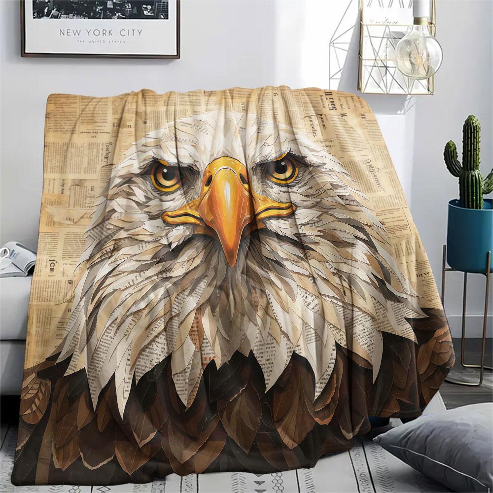 1Pc Stickerbird Print Flannel Blanket, High quality Comfortable for All Seasons, Home Decor, Warmth and Comfort, Perfect for Christmas Gifts