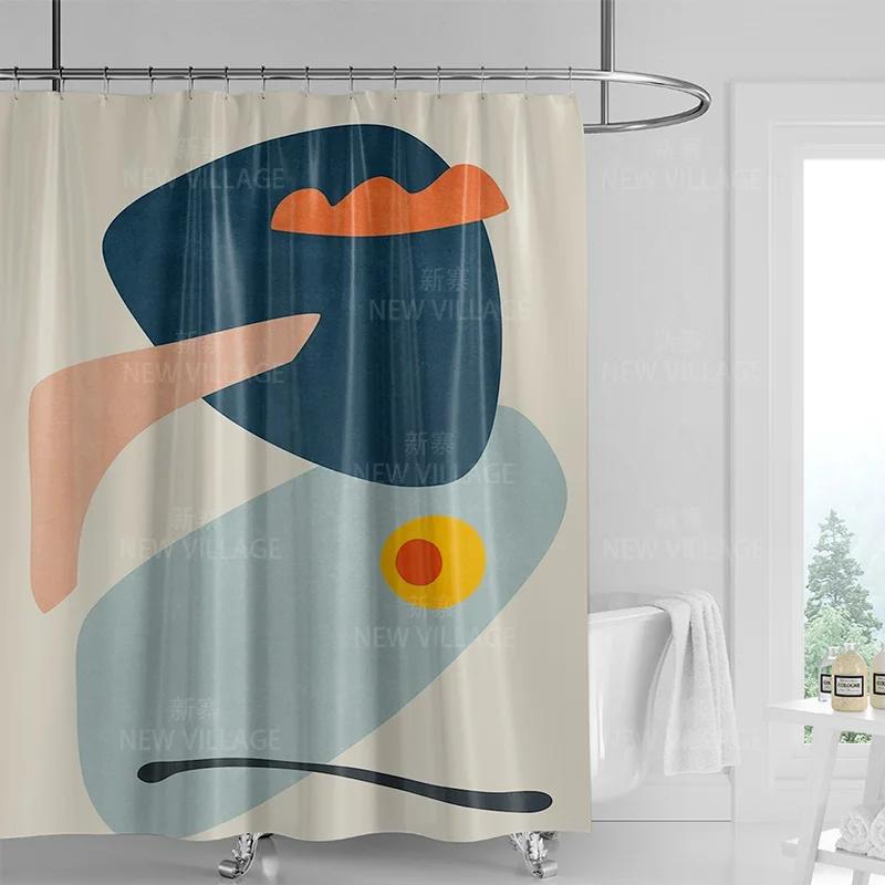 Abstrakcyjna Zasłona Prysznicowa z Graffiti Można Prać w Pralce Odporna na Wycieranie Nordycka Dekoracyjna Zasłona Prysznicowa do Rodzinnej Łazienki 180x200