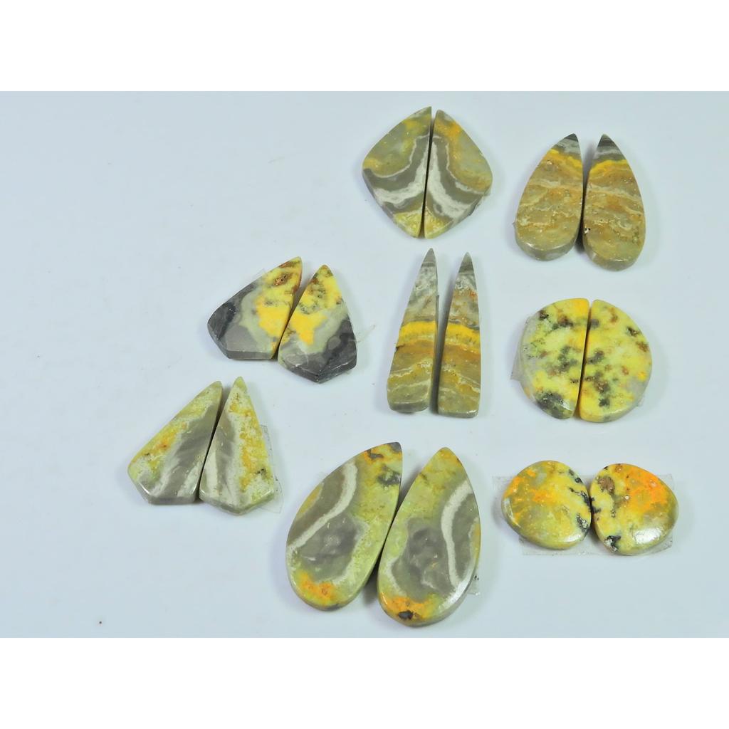 12-26 MM Natural Bumble Bee Jasper Pair Fancy Cabochon Gemstone 8 Pair Lot C-740