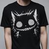 Creepy Cheshire Cat Tshirt: Trippy Weirdcore Shirt, Dark Art Gothic Graphic Tee