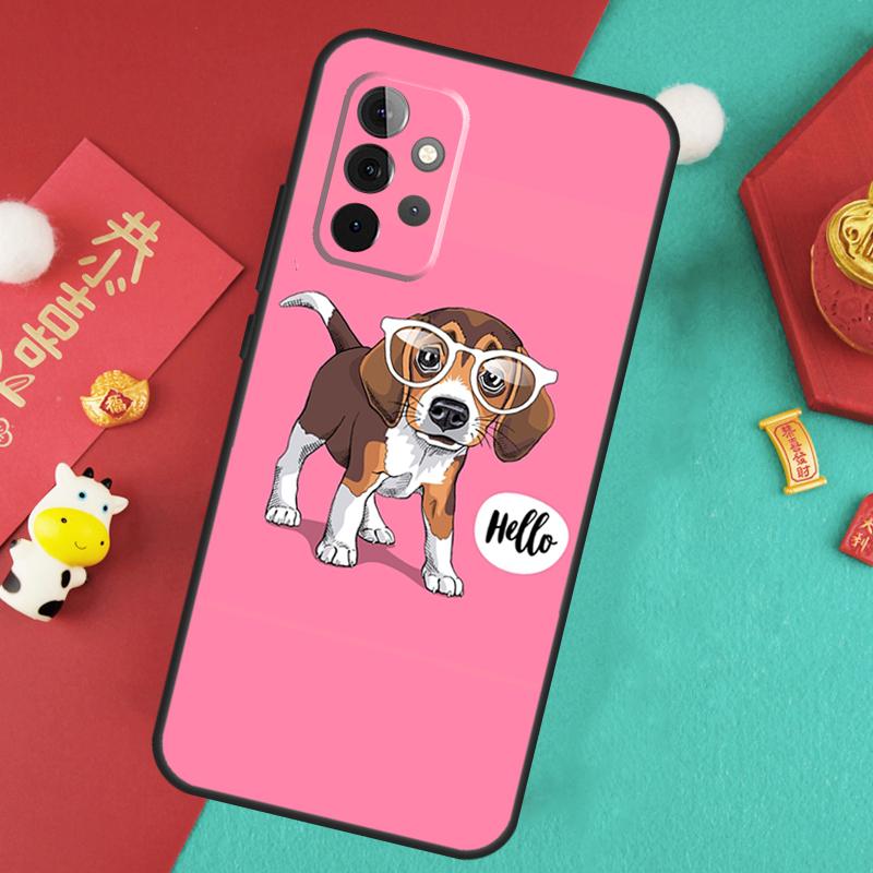 Beagle Dog Cute Cartoon Case For Samsung Galaxy A34 A54 A14 A15 A25 A35 A55 A53 A33 A13 A52 A32 A12 A51 A71 Cover