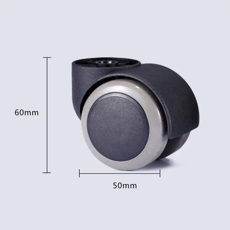 2-Inch Silent PU Office Chair Casters for Executive and Boss Chairs - Thickened Swivel with Circlip Universal Design