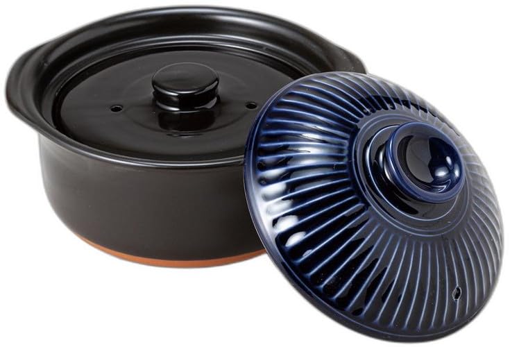 Kikuka Ruri Rice Cooker X 22 X Ceramic Rice Cooker by Setomonohonpo 3-Cup [24.5 16.5cm]