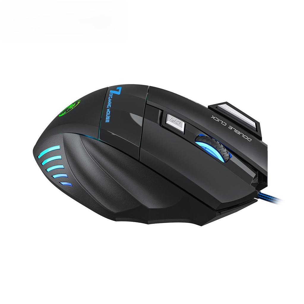 Souris Gaming Filaire IMICE X7: Design Lumineux Coloré, 7 Boutons, Bouton de Tir, Long Câble USB