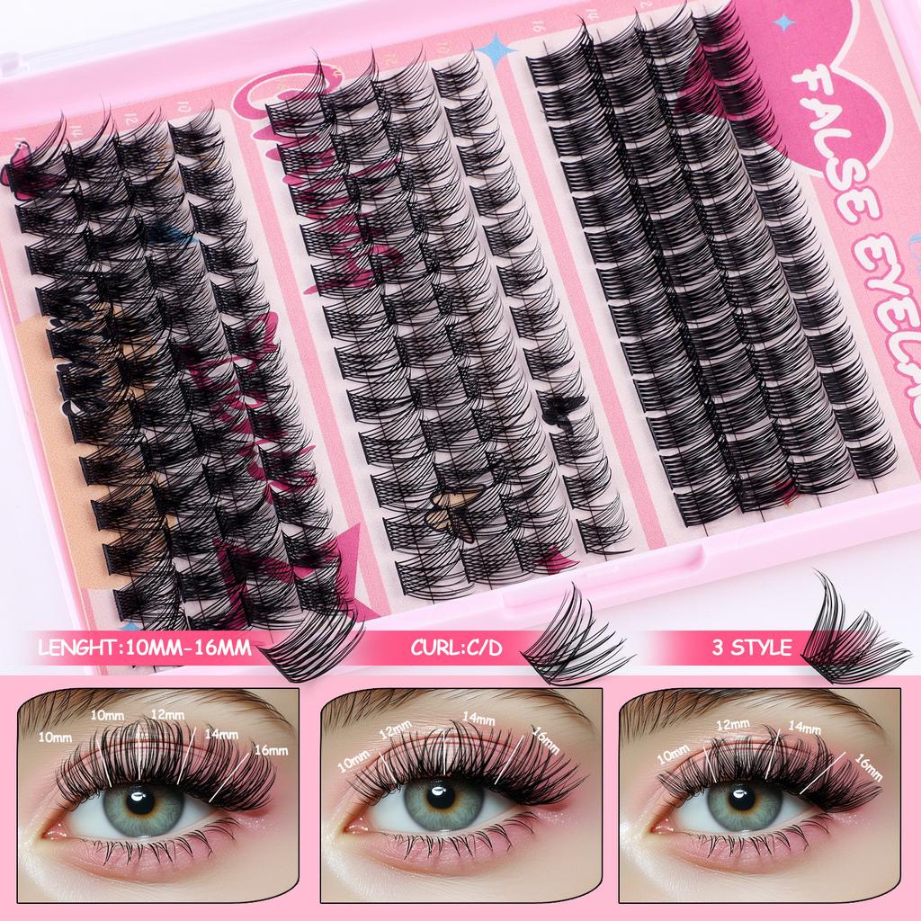 148 Clusters Mixed C-Song False Eyelash Set Diy Segmented Large-Capacity Thick Eyelashes