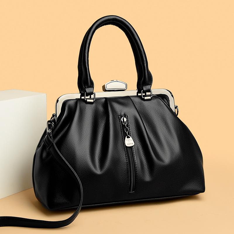 Women's Bag European and American Bag Folds Simple Shoulder Large Capacity Casual Oblique Span Handbag