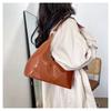 Women Retro Casual Shoulder Bags Glossy Solid PU Leather Shopper Bag Fashion Female Handbags