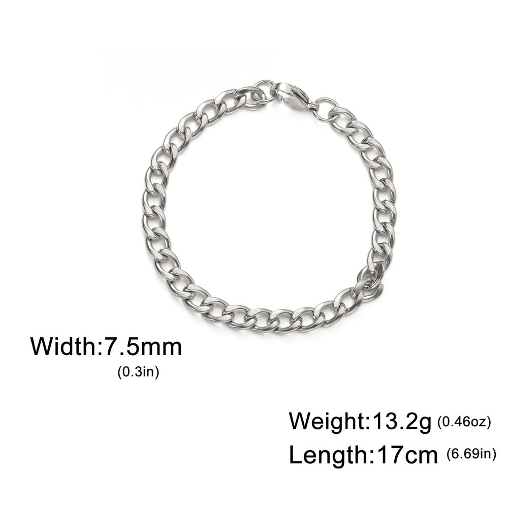 My Shape Fashion Cuban Chain Men Bracelet Stainless Steel 3/5/7/9mm Width Chain Bracelets Figaro Chain Boy Wrist Jewelry Couple