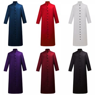 Tunicella da Clerico da Uomo Veste da Ministro di Chiesa Paramento Per Pastore Sacerdote Uniforme da Preghiera Tunicella Larga Vintage Abito Mantello