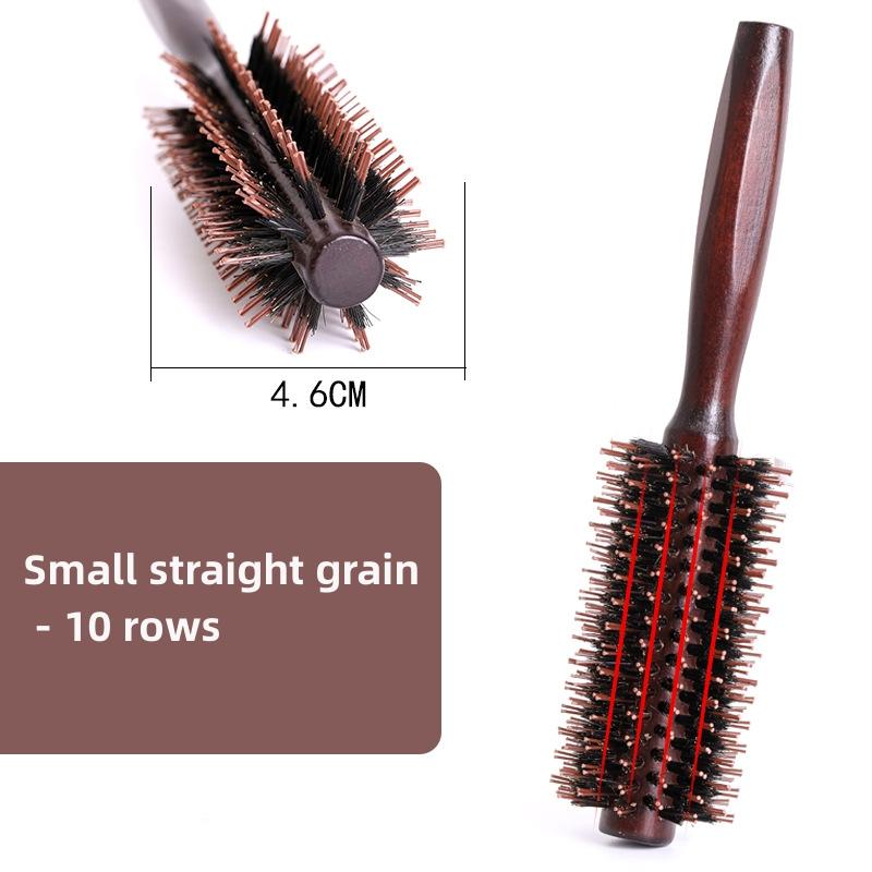 Wood Handle Round Rolling Brush Straight Twill Hair Comb Boar Bristle Round Barrel Hair Curling Brush Hairdressing Tool Hairdressing Accessories