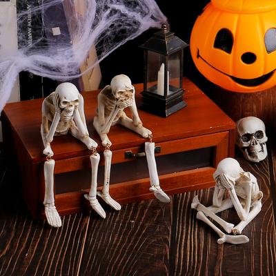 Halloween Resin Skeleton Decor Creative Courtyard Ornament Miniature Model for Holiday Atmosphere