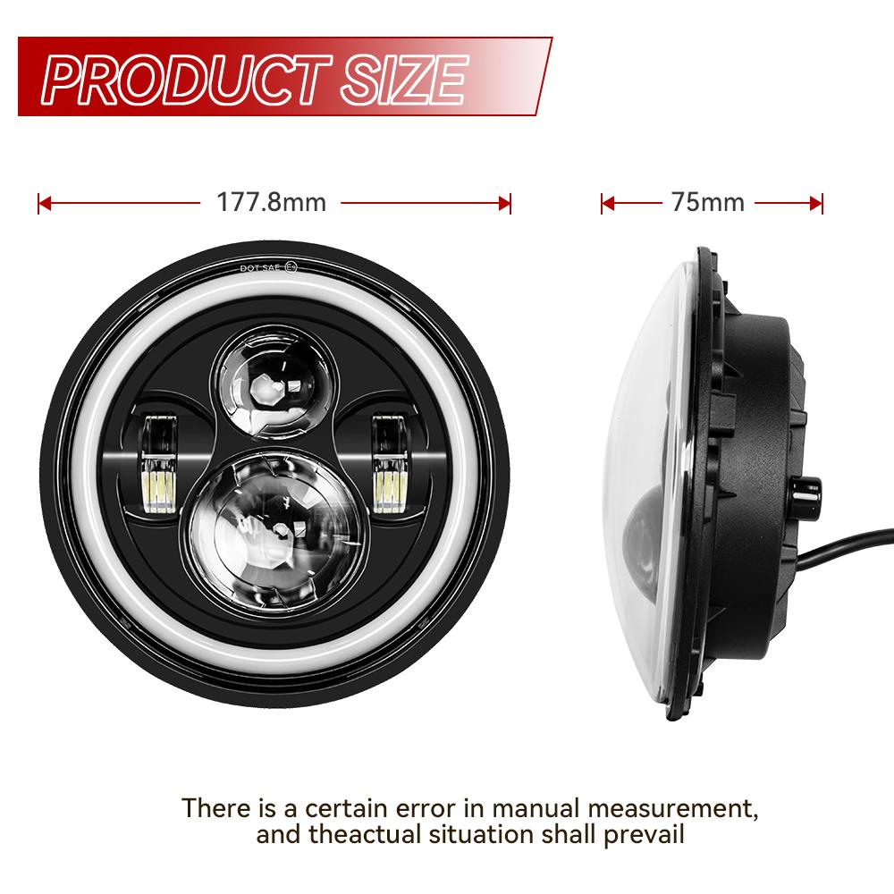 7 Zoll Motorrad LED Scheinwerfer für Motorrad JEEP Wrangler JK Harley Touring Classic Electra Road King Yamaha 7 Zoll Scheinwerfer