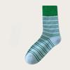 Striped Socks for Women, Mid-calf Socks, Trendy Pure Cotton Spring and Autumn Style, Retro Striped Student Summer Boneless Long Socks