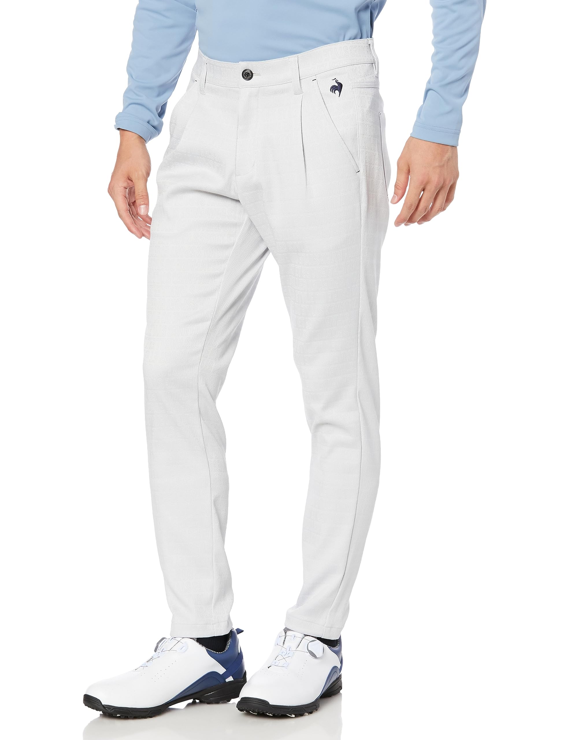 

Coq Sportif Jogger Pants Jacquard Pattern Tapered Stretch Sweat Absorbent Elegant Golf QGMWJD05 GY00 [Le Golf] Men s (Gray)