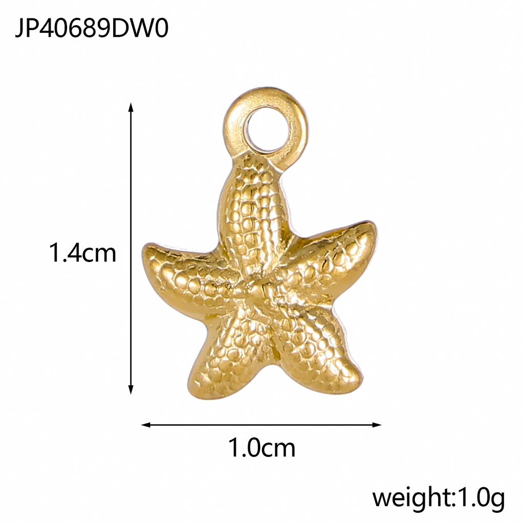 Elegant Stainless Steel Gold Plated Heart Love Cross Shell Starfish Oil Drop Pendant Charms for DIY Jewelry Making Women