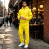 Men's Casual Loose Fit Color Hoodie and Sweatpants Set for Everyday Wear