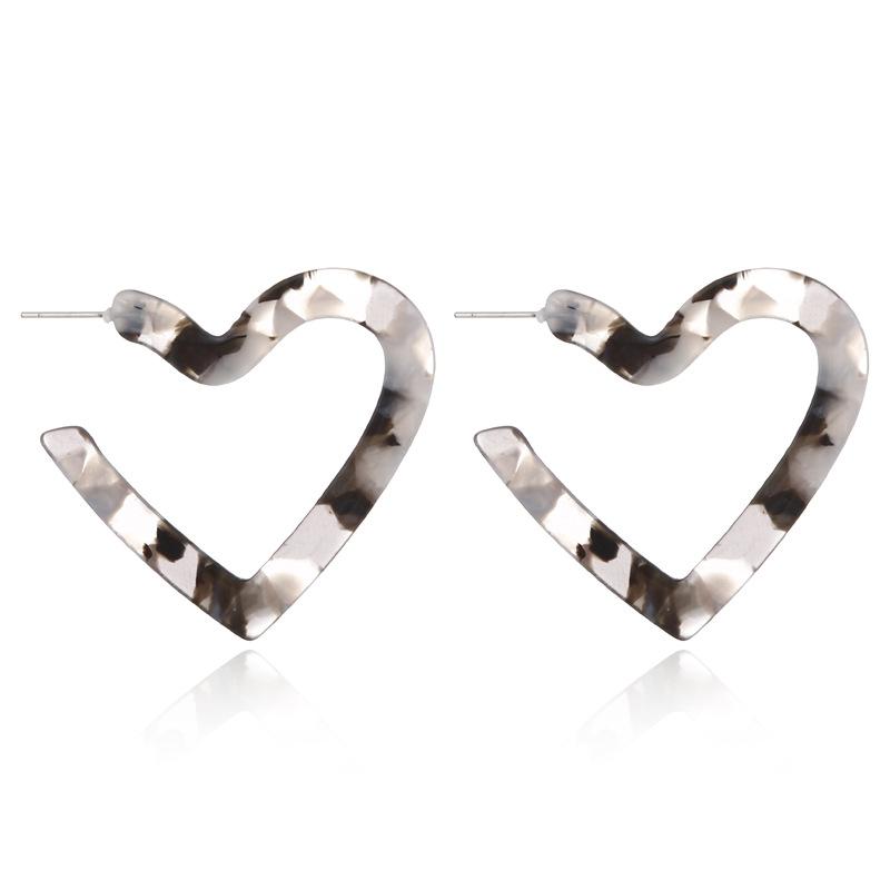 

Европейские, американские, японские и корейские модные серьги с леопардовым принтом, акриловые милые и сексуальные серьги в форме сердца чёрный