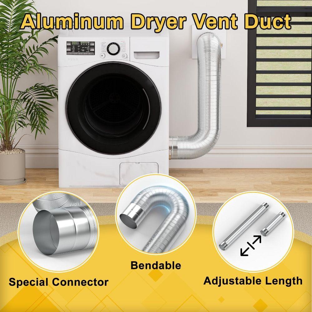 Aluminum Dryer Vent Hose Insulated Air Ducting Professional Exhaust Pipe Ventilation