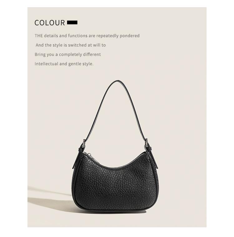 Trendy Textured Baguette Bag: 2025 New All-Match Crossbody & Shoulder Bag for Women