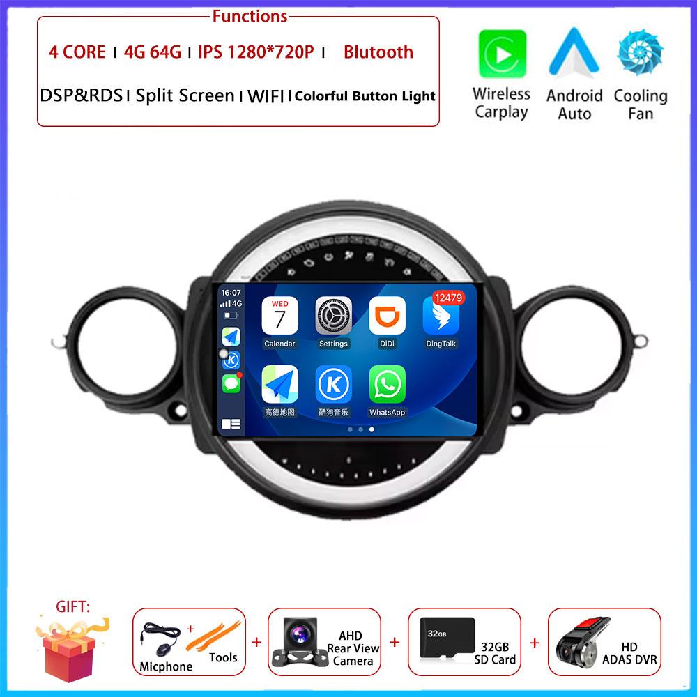 9“ For BMW Mini Cooper R56 R60 R51 2006 - 2014Car 4G Android OS Radio Stereo Multimedia Video GPS Navigation Player QLED Scre BT