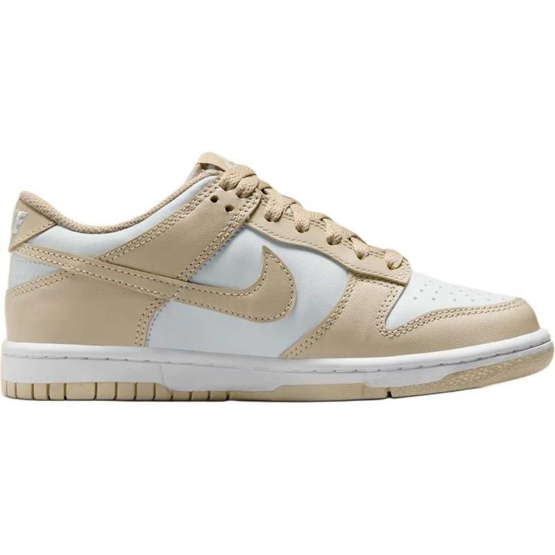 Nike Dunk Slip Resistant Abrasion Resistant Low Top Kids' Skateboarding Shoes White/Khaki Teenagers Sneakers FB9109-200