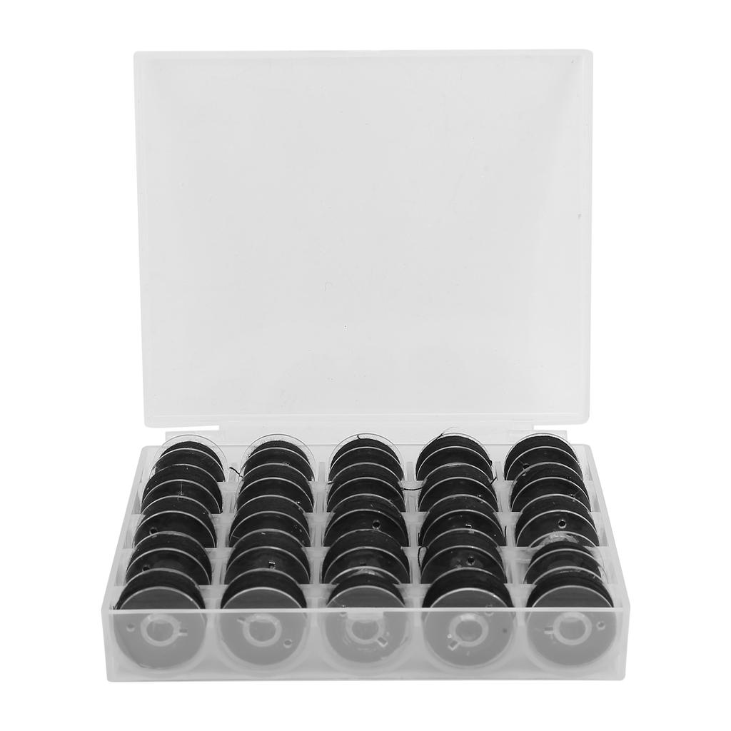25pcs Bobbin with Thread Winding Wire Transparent Bobbins for Embroidery and Sewing Machines