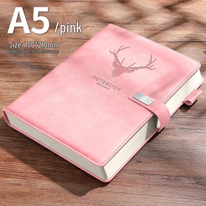 A5 Retro Leather Notebook: Simple Korean Style Diary for Business Meetings and Students