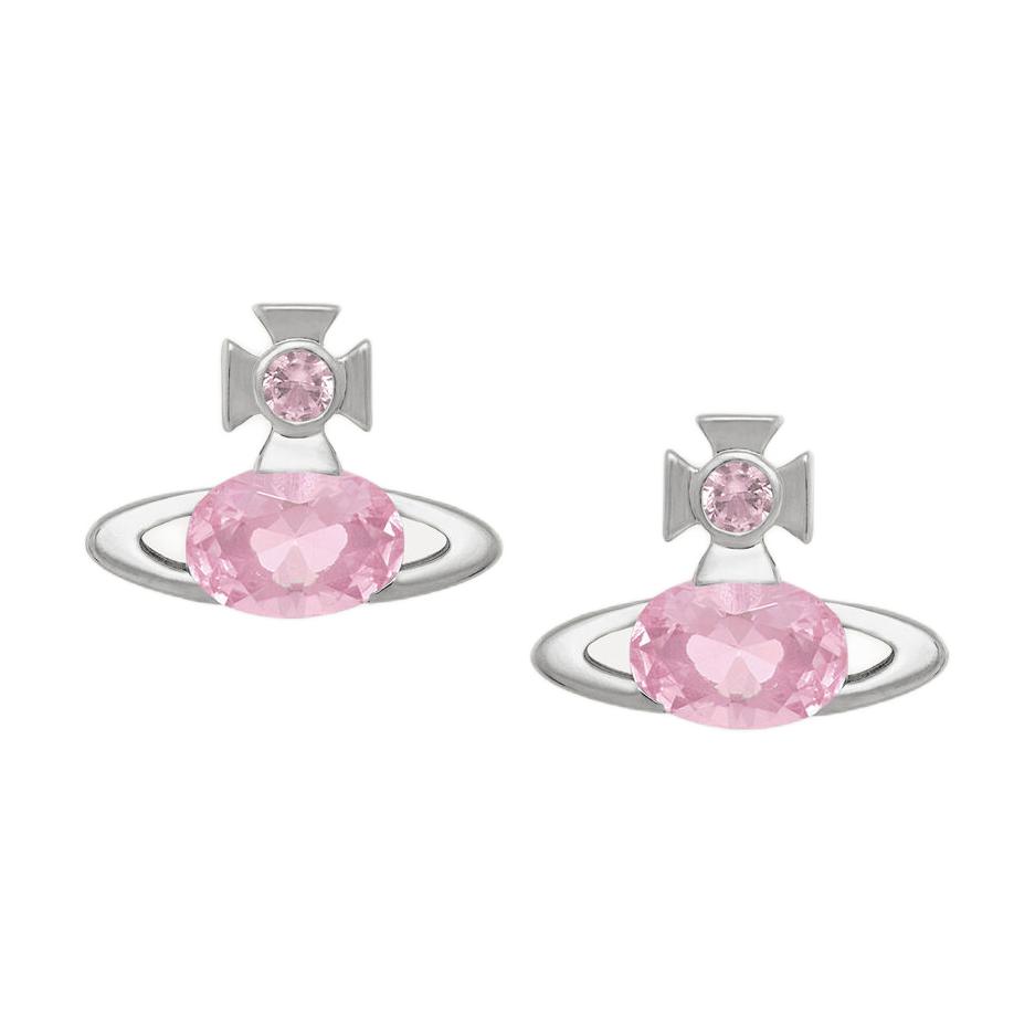 

Vivienne Westwood Allie Saturn Shaped Design Pink Diamond Plated Gold Earrings Women earrings Silver 6201034P-02P465 Basic Packaging-Dust Bag+Box