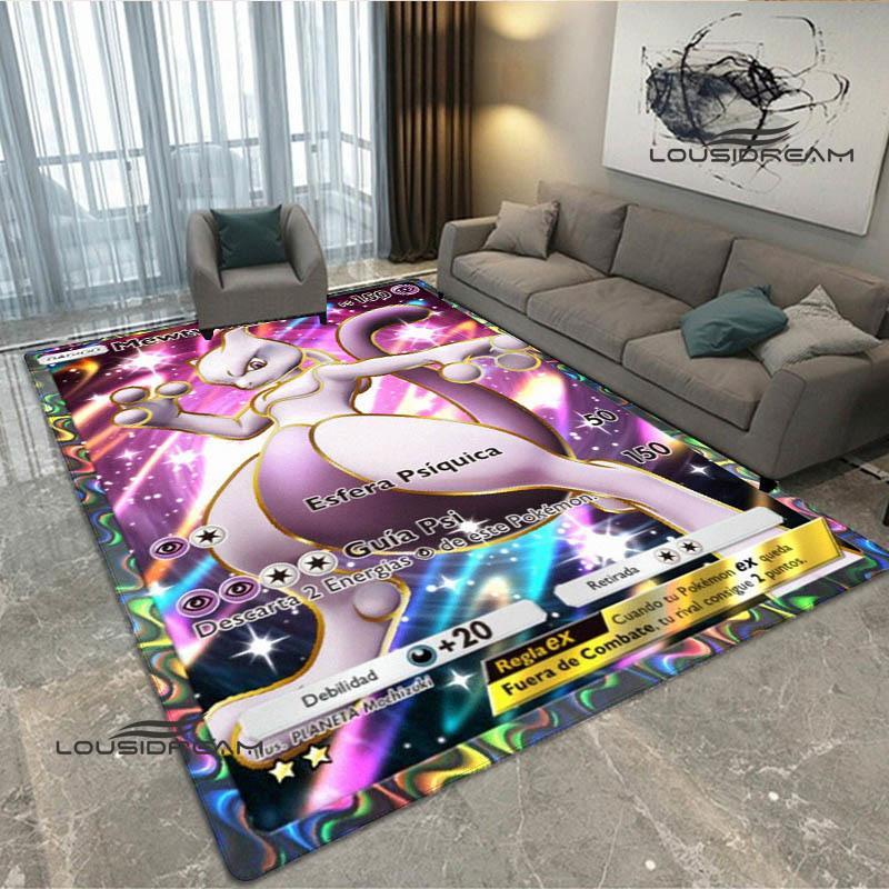 Cartoon Pokémon Trading Card Game Print carpet Non-slip carpet carpets for living room area rug Door pad anime rug birthday gift