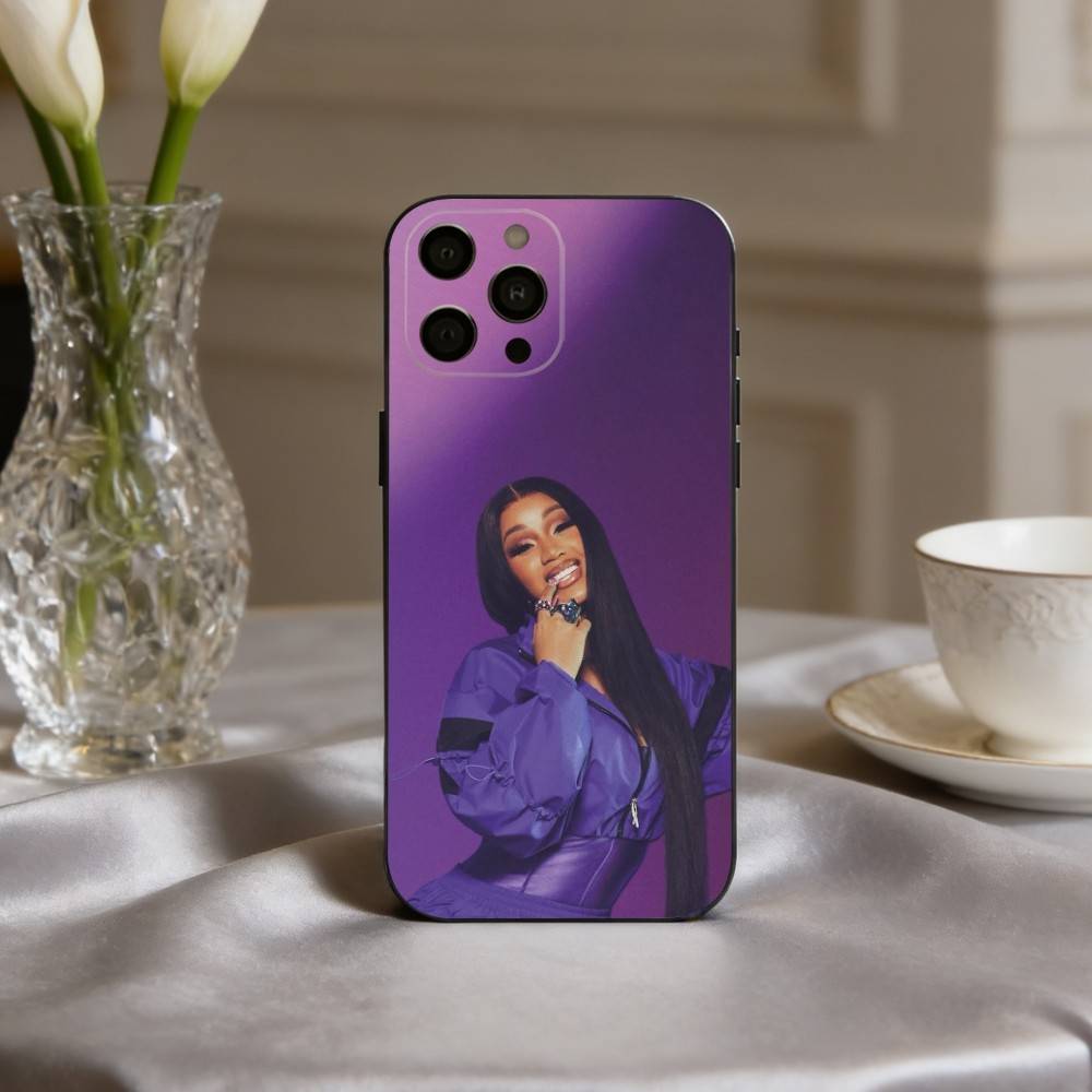 Confident C-Cardi B Singer Phone Case For iPhone 17pro,16,15,14,13,12,11 Plus,Pro Max,XS,Soft Silicone Black Cover