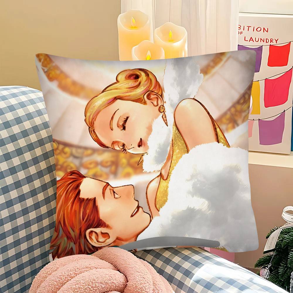 Pc VVeil Emma Anime Vintage Pillow Case Fashion Square Pillowcase Bedroom Sofa Room Ins Decoration Leisure