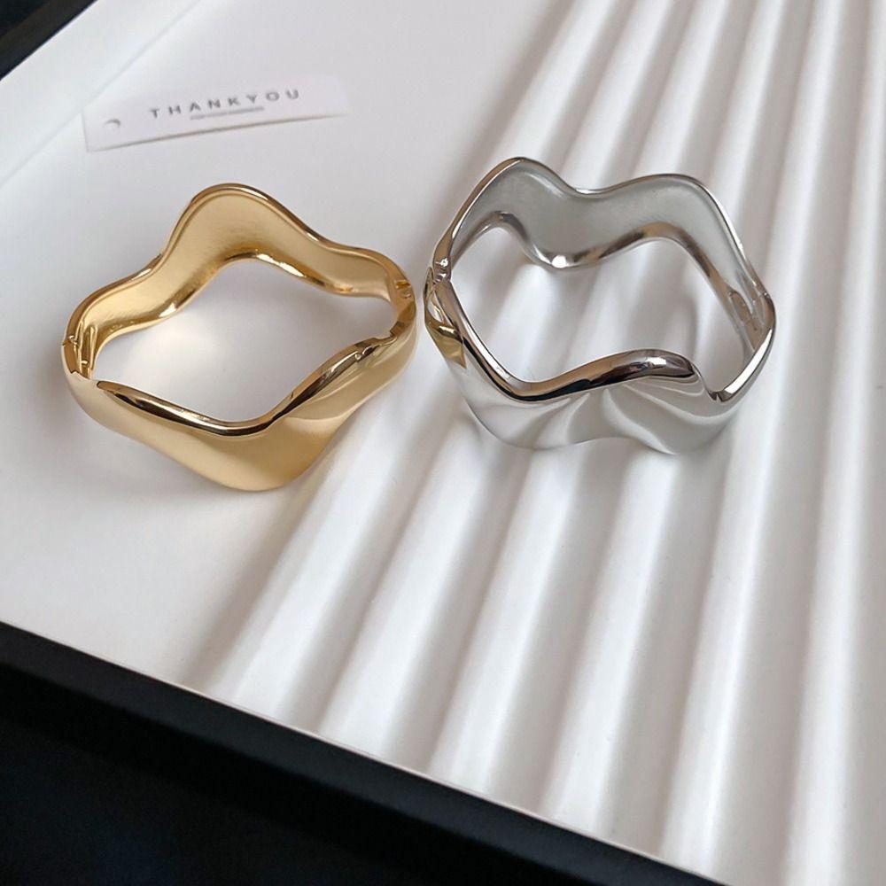 Gold Silver Color Zinc Zinc Alloy Cuff Bangles Europe American Style Exaggerated Bracelet  Gift