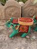 Hand Painted Wooden Elephant Stool Pair, Indian Folk Art Decorative Table