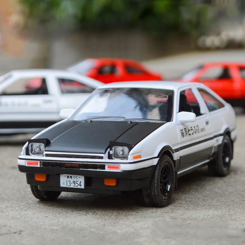 New Initial 128 D Toyota Trueno Ae86 Diecast Model Car Toy Soundlight Gift