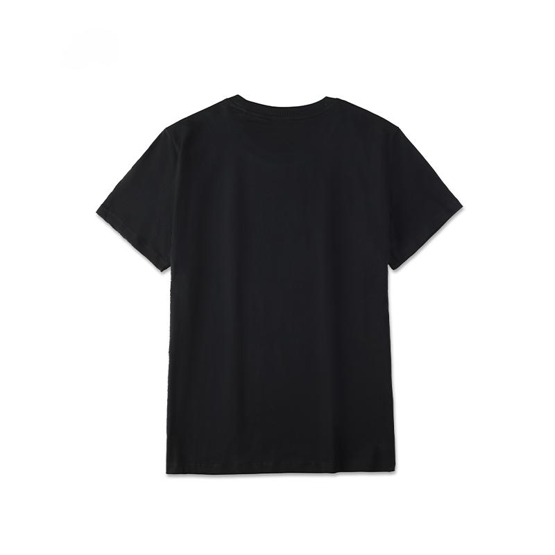 Li-Ning Sports Fashion Series Logo Print Loose Casual Round Neck Pullover Short Sleeve T-Shirt Unisex Tops Black AHSU835-1