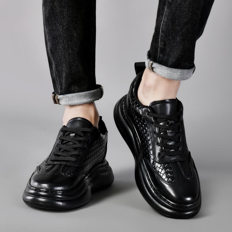 Adidași cu Înălțător Bărbați Pantofi cu Înălțător Branț pentru Creștere în Înălțime 7CM Alb Negru Pantofi Mai Înalți Bărbați Modă Casual Sport Mărimi Mari 38-45