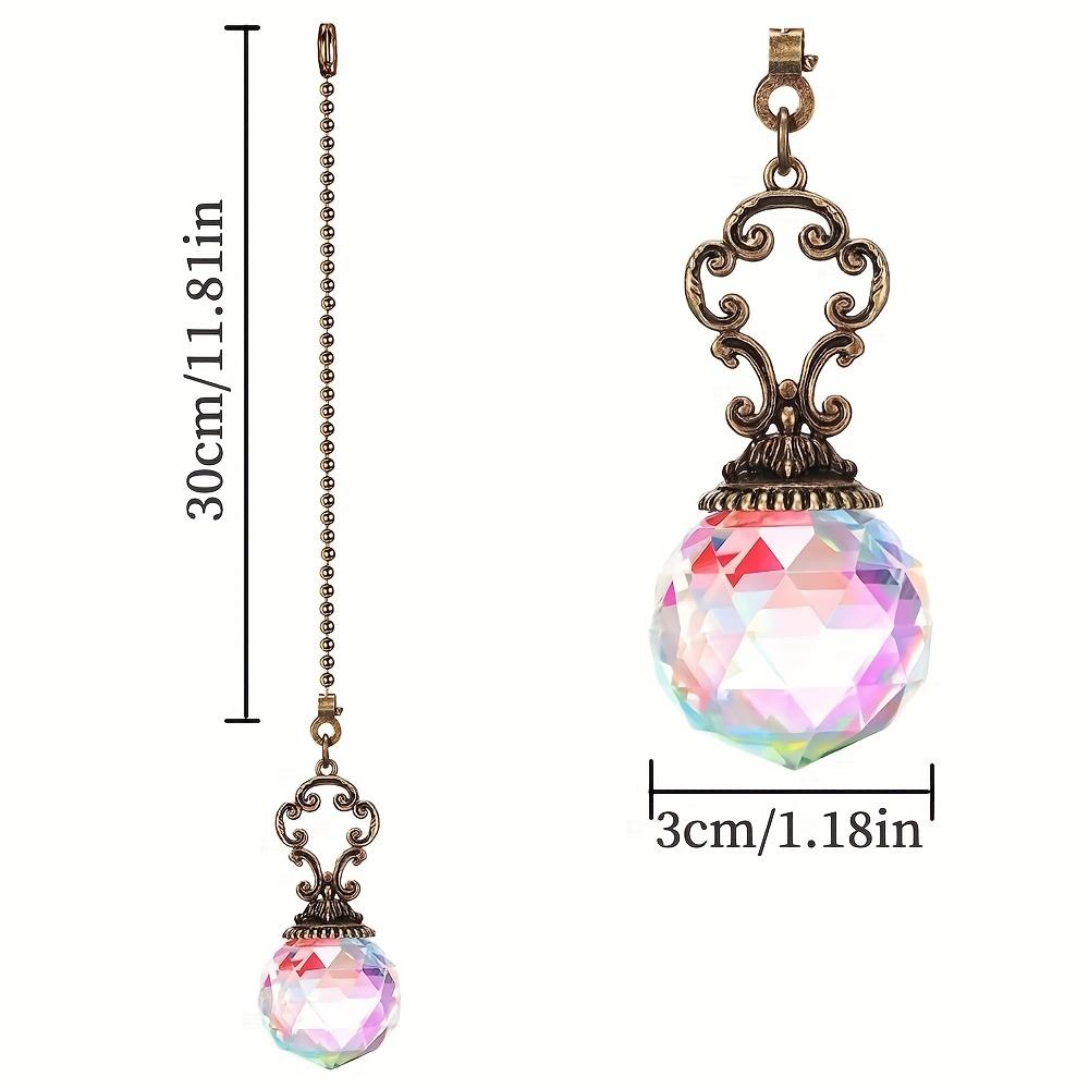 1/2/3/4 Stück Kristallprisma-Kugel, Vintage-Anhänger, Kugelverlängerung, Lichtzugkette, Verlängerungsornament für Badezimmer, Toilette, Deckenleuchte, Ventilator, Schreibtischlampe