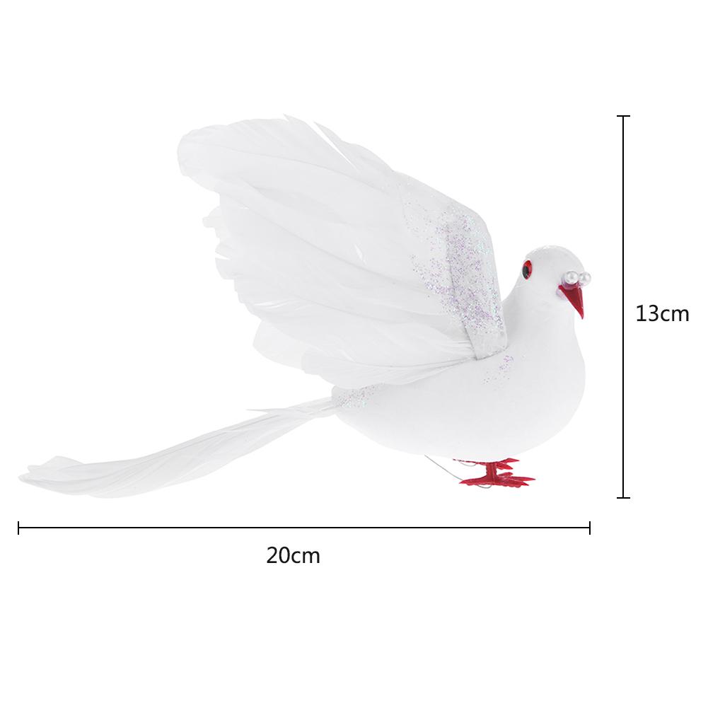 Simulation Doves Portable Model Feather Bird White Doves Foam Plastic Foot Multifunctional Wedding Decor for Home Party Props