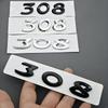 Badge Auto 3D ABS Nuove Lettere 308 Logo Emblema Cromato Nero Adesivo Decalcomania Posteriore Baule Auto Accessori Per Peugeot 308 SW GT Line