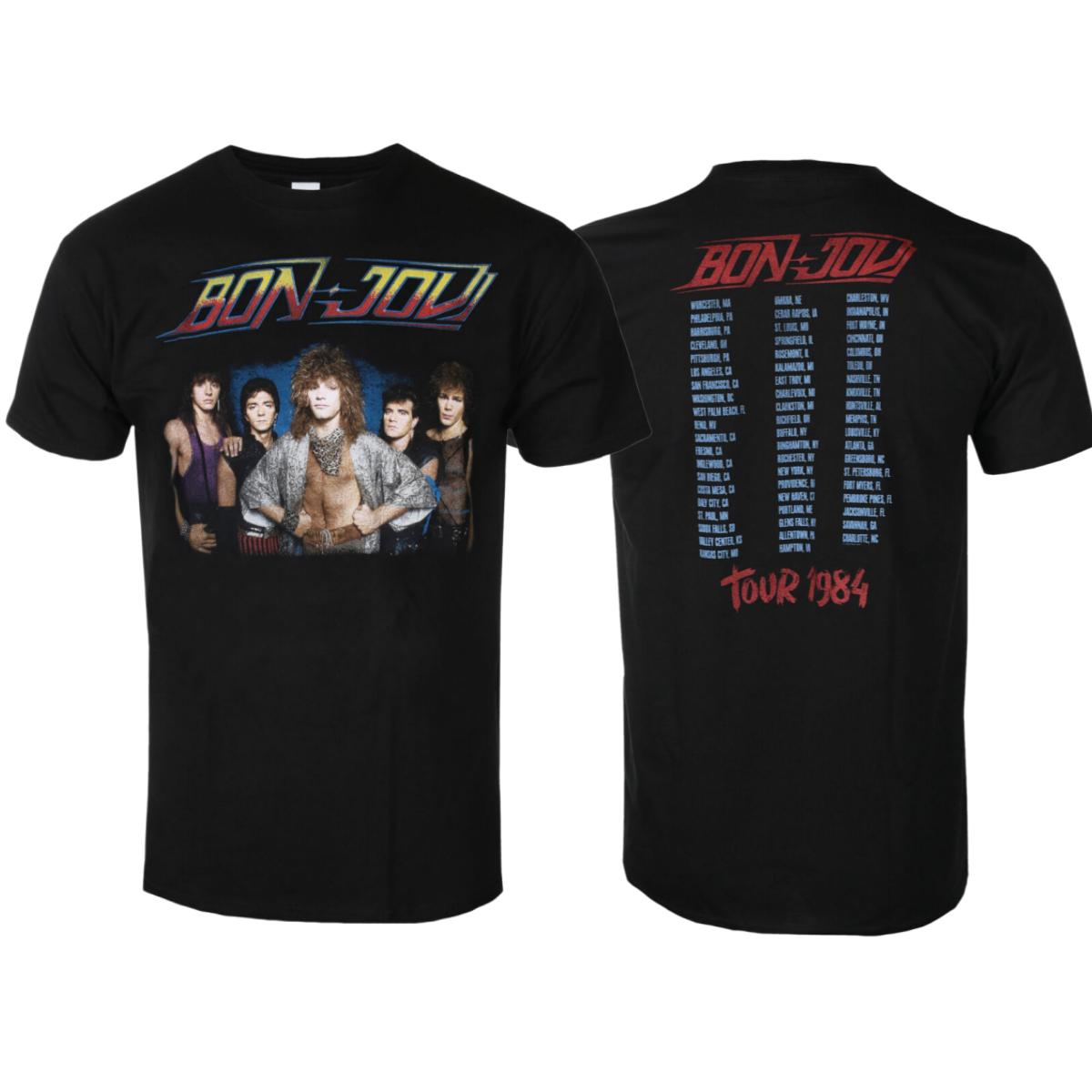 Bon Jovi Triangle Overlap Art Pattern Classic Rock Band Tshirt Casual Trendy Style Cotton Tshirt For Unisex And Unisex L