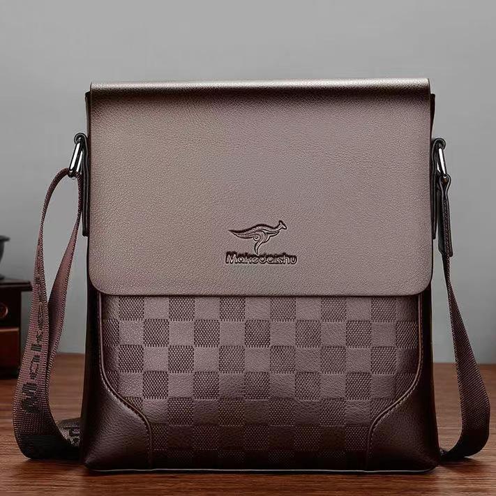 

TS JYL laptop bag,Men Shoulder Crossbody Bag Business Briefcase Vertical Multi-Layer Bag 8 inches коричневий